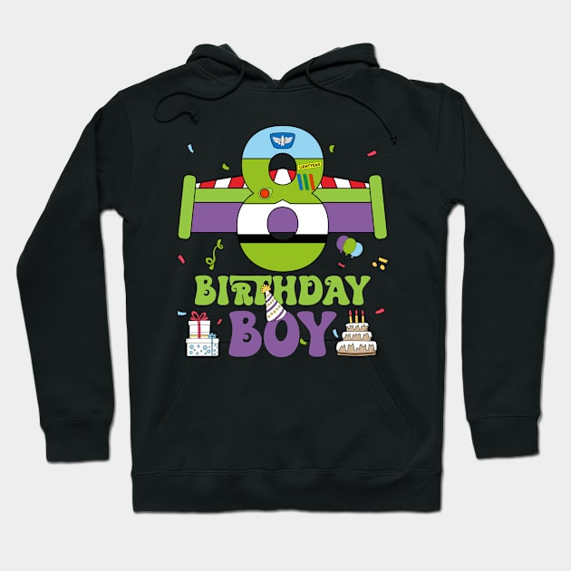 8th Birthday Boy Polical funny B-day Gift For Boys Kids Hoodie by Los San Der